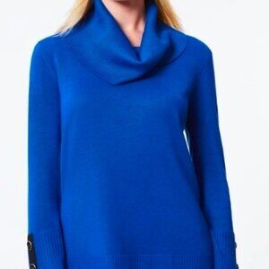 Melissa Paige Women's Contrast-Cuff Cowlneck Sweater